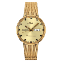 MIDO Commander 1959 Gold-Tone Dial Gold-Tone Milanese Bracelet Watch 37mm - M842932213 1
