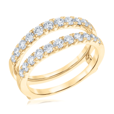 1ctw Lab Grown Diamond 14k Yellow Gold Ring Guard 1
