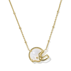 Kendra Scott Football Helmet Short Pendant Necklace in White Mother-of-Pearl 1