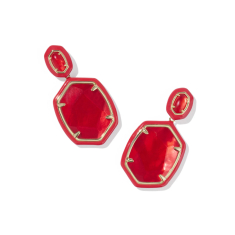 Kendra Scott Daphne Enamel Frame Drop Earrings in Red Illusion 1