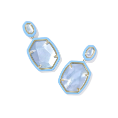 Kendra Scott Daphne Enamel Frame Drop Earrings in Periwinkle Illusion 1