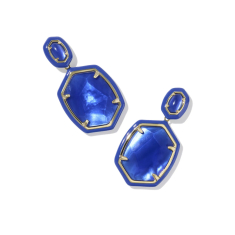 Kendra Scott Daphne Enamel Frame Drop Earrings in Cobalt Illusion 1