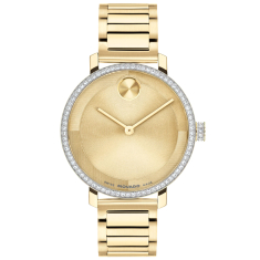 Movado BOLD Evolution 2.0 Crystal Bezel Gold-Tone Watch 34mm - 3601225 1