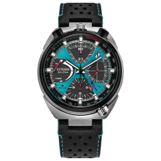 Citizen Eco-Drive Promaster Tsuno Chrono Racer Blue Dial Leather Strap Limited Edition Watch 44.5mm - AV0106-01L 1