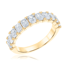 2ctw Emerald Diamond 14k Yellow Gold Wedding Band 1