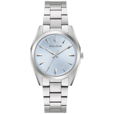 Bulova Surveyor Light Blue Dial Stainless Steel Watch 23mm - 96L345 1