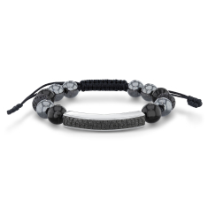 Jurassic World Black Agate, Hematite, and Lava Rock ID Beaded Bracelet 1