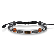 Jurassic World Simulated Amber, Hematite, and Lava Rock ID Beaded Bracelet 1