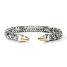 John Hardy Spear 50 Two-Tone 14k Yellow Gold and Sterling Silver Flex Cuff Bracelet  1