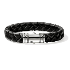 John Hardy 10mm Black Leather Bracelet 1