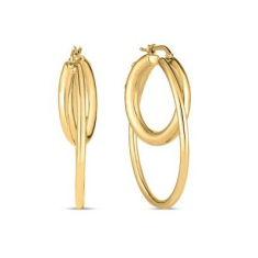 Roberto Coin Designer Gold 18k Yellow Gold Double Hoop Earrings 1