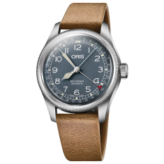 Oris Big Crown Pointer Date Blue Dial Brown Leather Strap Watch 40mm - 01 754 7785 4065-07 6 20 10 1