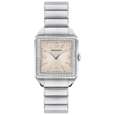 Movado Heritage 1917 Champagne Sunburst Dial Lab Grown Diamond Bezel Stainless Steel Watch 34mm - 3650251 1
