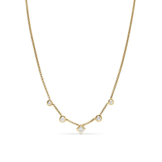 David Yurman Petite Modern Renaissance Station Chain Necklace in 18K Yellow Gold with Diamonds, 3.4mm 1