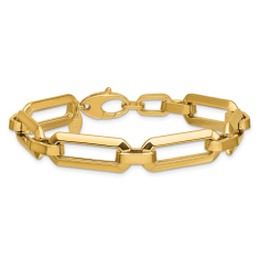 14k Yellow Gold 9.1mm Fancy Link Chain Bracelet 1