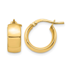 14k Yellow Gold Hoop Earrings, 15mm 1