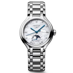 Longines PrimaLuna Moonphase Diamond Dial Stainless Steel Watch 34mm - L81264876 1