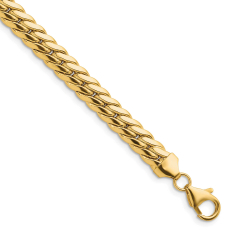 14k Yellow Gold 7mm Fancy Link Chain Bracelet 1