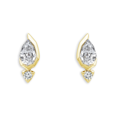 ASTERLY by REEDS ECONIC 1/3ctw Pear Shape Step-Cut Lab Grown Diamond Gold Vermeil Earrings 1