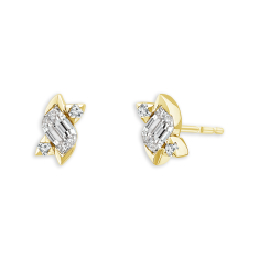 ASTERLY by REEDS ECONIC 3/8ctw Leaf Shape Step-Cut Lab Grown Diamond Gold Vermeil Earrings 1