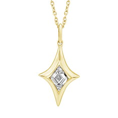 ASTERLY by REEDS ECONIC 1/3ctw Lozenge Step-Cut Lab Grown Diamond Gold Vermeil Pendant Necklace 1