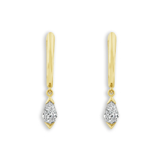 ASTERLY by REEDS ECONIC 1/2ctw Pear Shape Step-Cut Lab Grown Diamond Drop and Dangle Gold Vermeil Earrings 1
