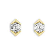 ASTERLY by REEDS ECONIC 1/2ctw Hexagon Shape Step-Cut Lab Grown Diamond Gold Vermeil Earrings 1