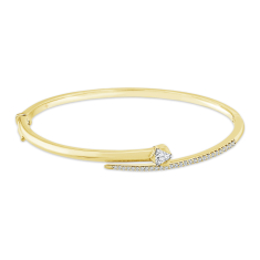 ASTERLY by REEDS ECONIC 1/2ctw Trillion Shape Lab Grown Diamond Gold Vermeil Bangle Bracelet 1