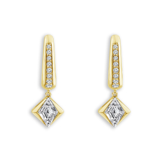 ASTERLY by REEDS ECONIC 5/8ctw Lozenge Shape Step-Cut Lab Grown Diamond Drop and Dangle Gold Vermeil Earrings 1