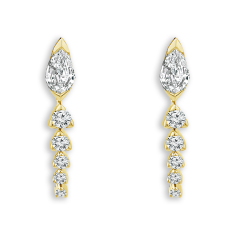 ASTERLY by REEDS ECONIC 5/8ctw Pear Shape Step-Cut Lab Grown Diamond Drop and Dangle Gold Vermeil Earrings 1