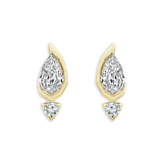 ASTERLY by REEDS ECONIC 5/8ctw Pear Shape Step-Cut Lab Grown Diamond Gold Vermeil Earrings 1
