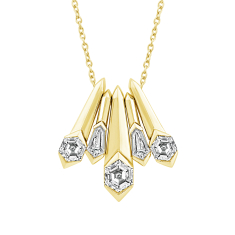 ASTERLY by REEDS ECONIC 3/4ctw Hexagon Step-Cut Lab Grown Diamond Gold Vermeil Pendant Necklace 1
