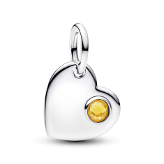 Pandora Engravable Heart Honey Stone Dangle Charm 1