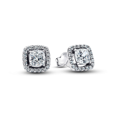 Pandora Square Halo Stud Earrings 1