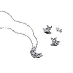 Pandora Moon Stud Earrings and Pendant Necklace Gift Set 1