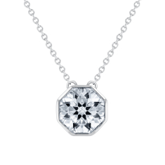 1 3/4ctw ECONIC Star Octagon Lab Grown Diamond 14k White Gold Pendant Necklace 1