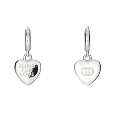 Gucci Blind For Love Sterling Silver Hoop Drop Earrings 1