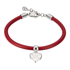 Gucci Blind For Love Red Leather Charm Bracelet 1