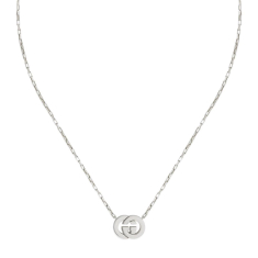 Gucci Sterling Silver Interlocking G Pendant Necklace 1