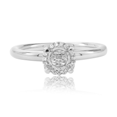 1/10ctw Diamond Halo 18k White Gold Engagement Ring Setting 1