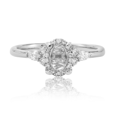1/3ctw Marquise Diamond Oval Halo 18k White Gold Engagement Ring Setting 1