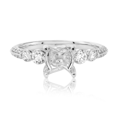 1/2ctw Diamond 18k White Gold Engagement Ring Setting 1