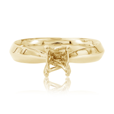 18k Yellow Gold Tapered Band Engagement Ring Setting 1