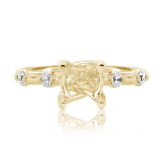 1/4ctw Diamond Station 18k Yellow Gold Engagement Ring Setting 1
