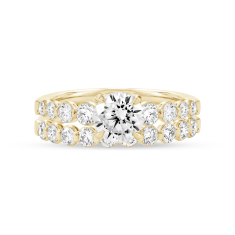 2 1/2ctw Round Diamond 18k Yellow Gold Engagement and Wedding Ring Bridal Set 1