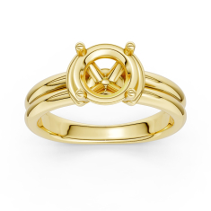 14k Yellow Gold Solitaire Engagement Ring Setting 1