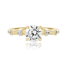 1 1/4ctw Round Diamond 18k Yellow Gold Engagement Ring 1