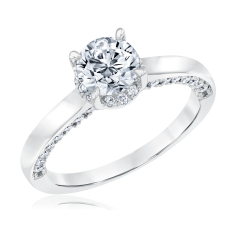 1 1/2ctw Round Lab Grown Diamond 14k White Gold Engagement Ring 1