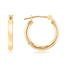 14k Yellow Gold Hoop Earrings, 2x15mm 1