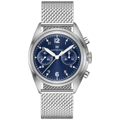 Hamilton Khaki Aviation Pilot Pioneer Mechanical Chrono Blue Dial Stainless Steel Watch 40mm - H76409140 1